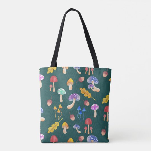 Whimsical Forest paddenstoelen | Monogram Tote Bag (Achterkant)