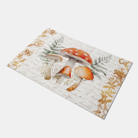 Whimsical Forest Paddestoel  letter Decoupage Deurmat (Schuin)