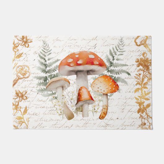 Whimsical Forest Paddestoel  letter Decoupage Deurmat (Voorkant)