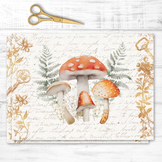 Whimsical Forest Paddestoel  letter Decoupage Tissuepapier