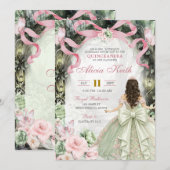 Whimsical Forest Pink Sage Bow Coquette Butterfly  Kaart (Voorkant / Achterkant)