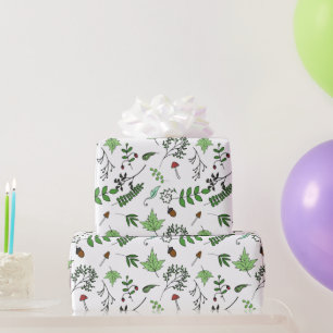Whimsical Forest Pushrooms en Leaves Cadeaupapier