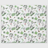 Whimsical Forest Pushrooms en Leaves Cadeaupapier (Vlak)