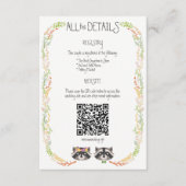 Whimsical Forest Raccoons Rustieke bruiloft behuiz Informatiekaartje (Voorkant)