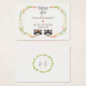 Whimsical Forest Raccoons Rustieke Gift Labels / K Visitekaartjes (Voorkant /achterkant)