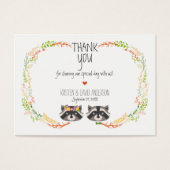 Whimsical Forest Raccoons Rustieke Gift Labels / K Visitekaartjes (Voorkant)