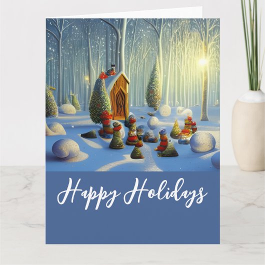 Whimsical Forest Scene XL Folded Card Kaart (Voorkant)