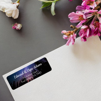 Whimsical Forest Sterrennacht Sky retouradres Etiket