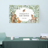 Whimsical Forest Woodland Animals Welkom Baby Spandoek (Beurs)