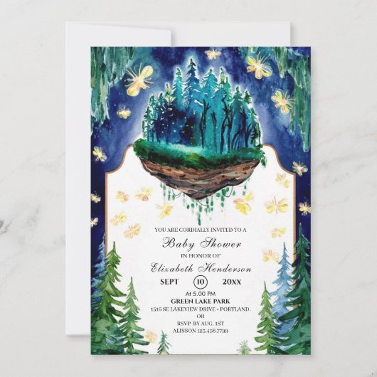 Whimsical Forest Woodland Baby shower Kaart (Voorkant)