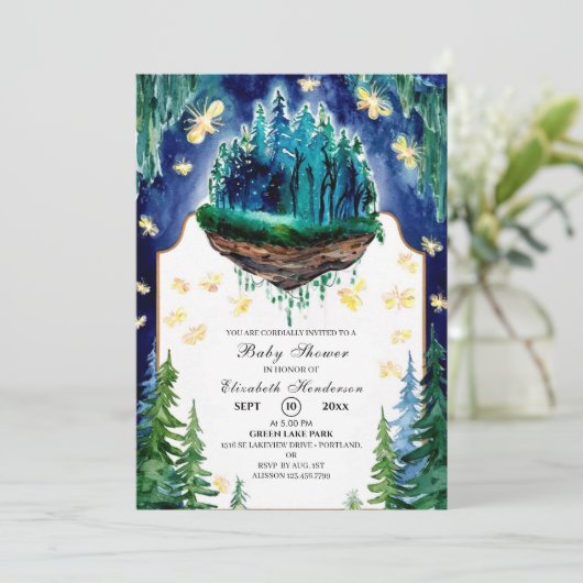 Whimsical Forest Woodland Baby shower Kaart (Staand voorkant)