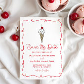Whimsical Foto Huwelijksaankondiging Ijsje Save The Date