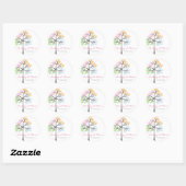 Whimsical Four Seasons Tree Modern Wedding Sticker (Vel)