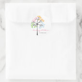Whimsical Four Seasons Tree Modern Wedding Sticker (Tas)