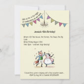 Whimsical Fox & Badger Dance 45e verjaardag Uitnod Kaart (Voorkant)
