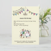 Whimsical Fox & Badger Dance 45e verjaardag Uitnod Kaart (Staand voorkant)