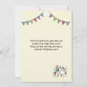 Whimsical Fox & Badger Dance 45e verjaardag Uitnod Kaart (Achterkant)