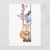 Whimsical Fox & Bird Briefkaart (Voorkant)
