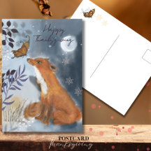 Whimsical Fox & Butterfly Mystical Thanksgiving
