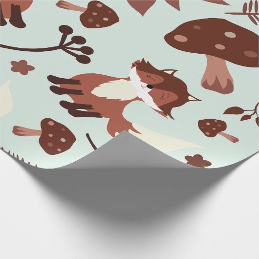 Whimsical Fox Cadeaupapier (Hoek)