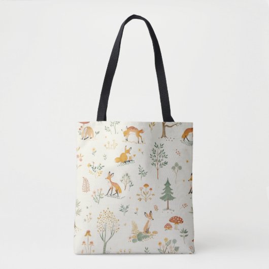 "Whimsical Fox Canvas tas" Tote Bag (Voorkant)