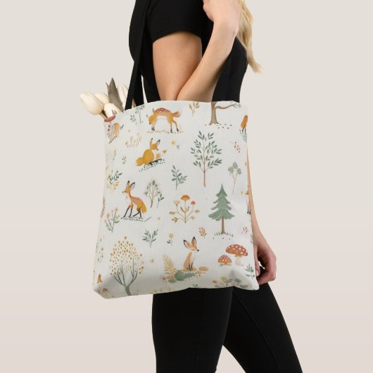 "Whimsical Fox Canvas tas" Tote Bag (Dichtbij)