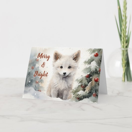 Whimsical Fox Christmas Kaart (Voorkant)