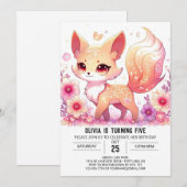 Whimsical Fox digitale verjaardag Kaart (Voorkant / Achterkant)