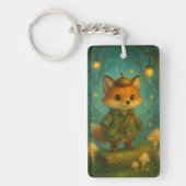 Whimsical Fox Explorer Art Sleutelhanger (Voorkant)