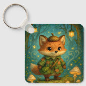 Whimsical Fox Explorer Art Sleutelhanger (Voorkant)