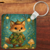Whimsical Fox Explorer Art Sleutelhanger (Achterkant)