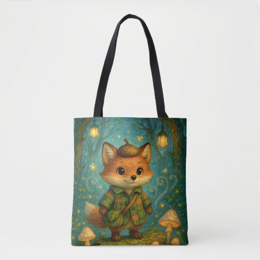 Whimsical Fox Explorer Art Tote Bag (Voorkant)