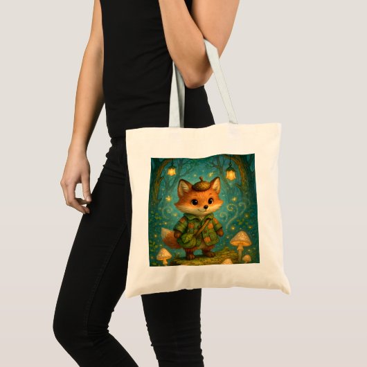Whimsical Fox Explorer Art Tote Bag (Voorkant (product))