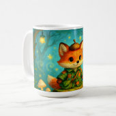 Whimsical Fox Explorer Kunst Koffiemok (Voorkant links)
