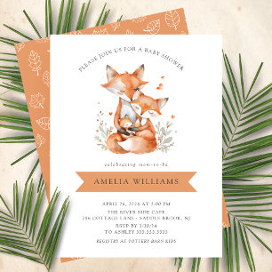 Whimsical Fox Family Baby shower Uitnodiging