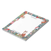 Whimsical Fox Foxes Mushroom Blauwgroen Woodland C Notitieblok (Linkerzijde)