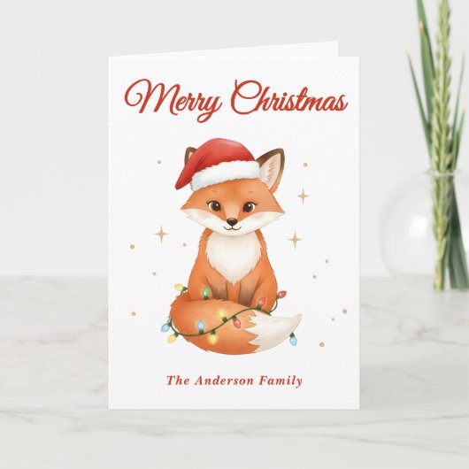 Whimsical Fox Kerstmis Feestdagen Kaart (Voorkant)