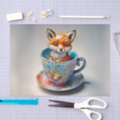 Whimsical Fox Kit in Teacup Decoupage Papier (Craft)