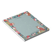 Whimsical Fox Mushroom Blauwgroen Woodland kerst Notitieblok (Schuin)