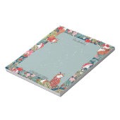 Whimsical Fox Mushroom Blauwgroen Woodland kerst Notitieblok (Linkerzijde)
