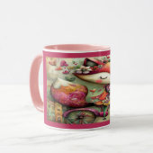 Whimsical Fox on Bicycle Floral Magic Mug Mok (Voorkant links)