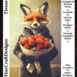 Whimsical Fox, Oranje Rozen Boeket DC5F Decoupage Tissuepapier