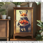 Whimsical Fox, Oranje Rozen Boeket DC5F Decoupage Tissuepapier
