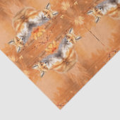 Whimsical Fox - Oranje trendy weefselpapier Tissuepapier (Detail)