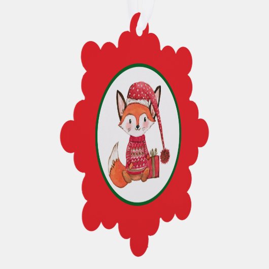 Whimsical Fox Ornament Kaart (Rechts)