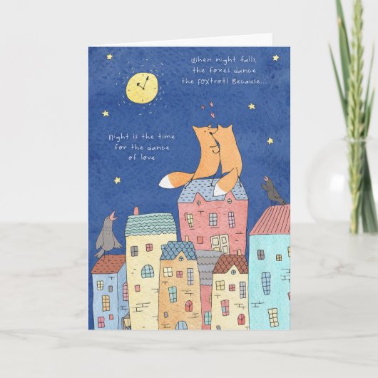 Whimsical Fox Partners in Love Feestdagen Kaart (Voorkant)