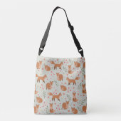 Whimsical Fox Pattern Crossbody Tas (Achterkant)