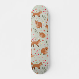 Whimsical Fox Pattern Persoonlijk Skateboard