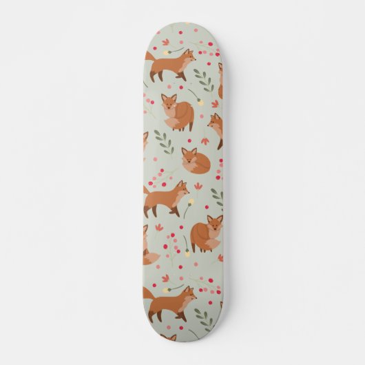 Whimsical Fox Pattern Persoonlijk Skateboard (Voorkant)