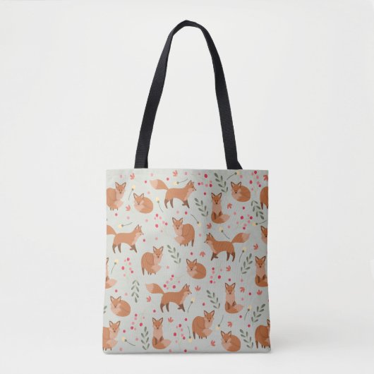 Whimsical Fox Pattern Tote Bag (Voorkant)
